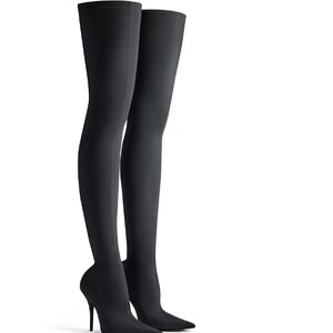 Black Over-the-Knee Stiletto Boots